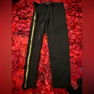 Express Black Pants with Gold Stripe